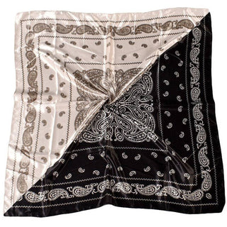 Contrast Bandana Print Satin Scarf - Verte Boutique