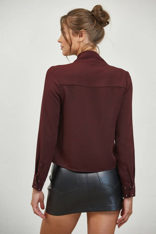 Tie Neck Woven Blouse - Verte Boutique