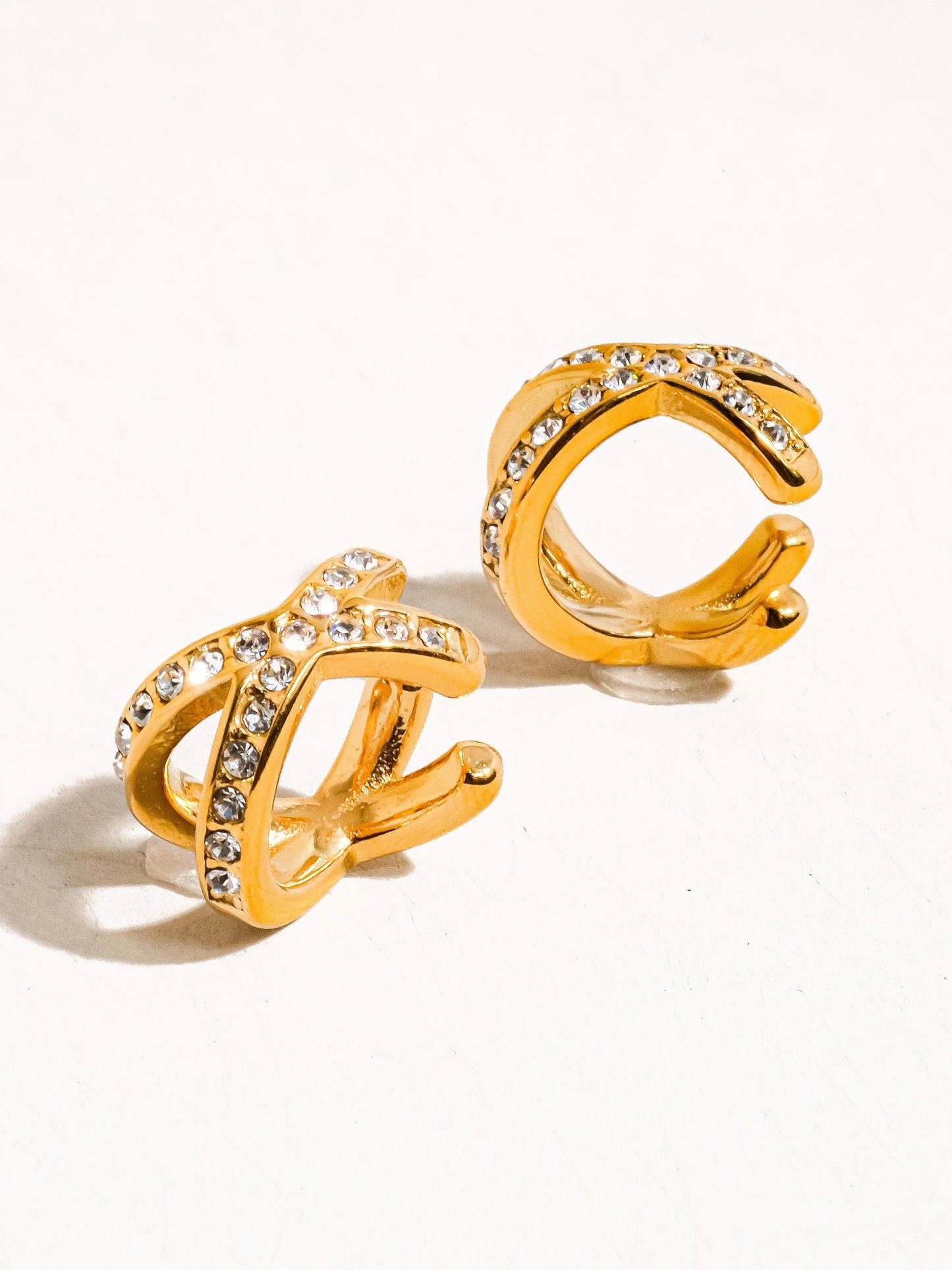 Gold Non-Tarnish X CZ Ear Cuff