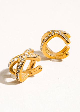 Gold Non - Tarnish X CZ Ear Cuff - Verte Boutique