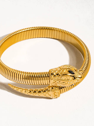 Gold Non - Tarnish Serpent Bangle - Verte Boutique