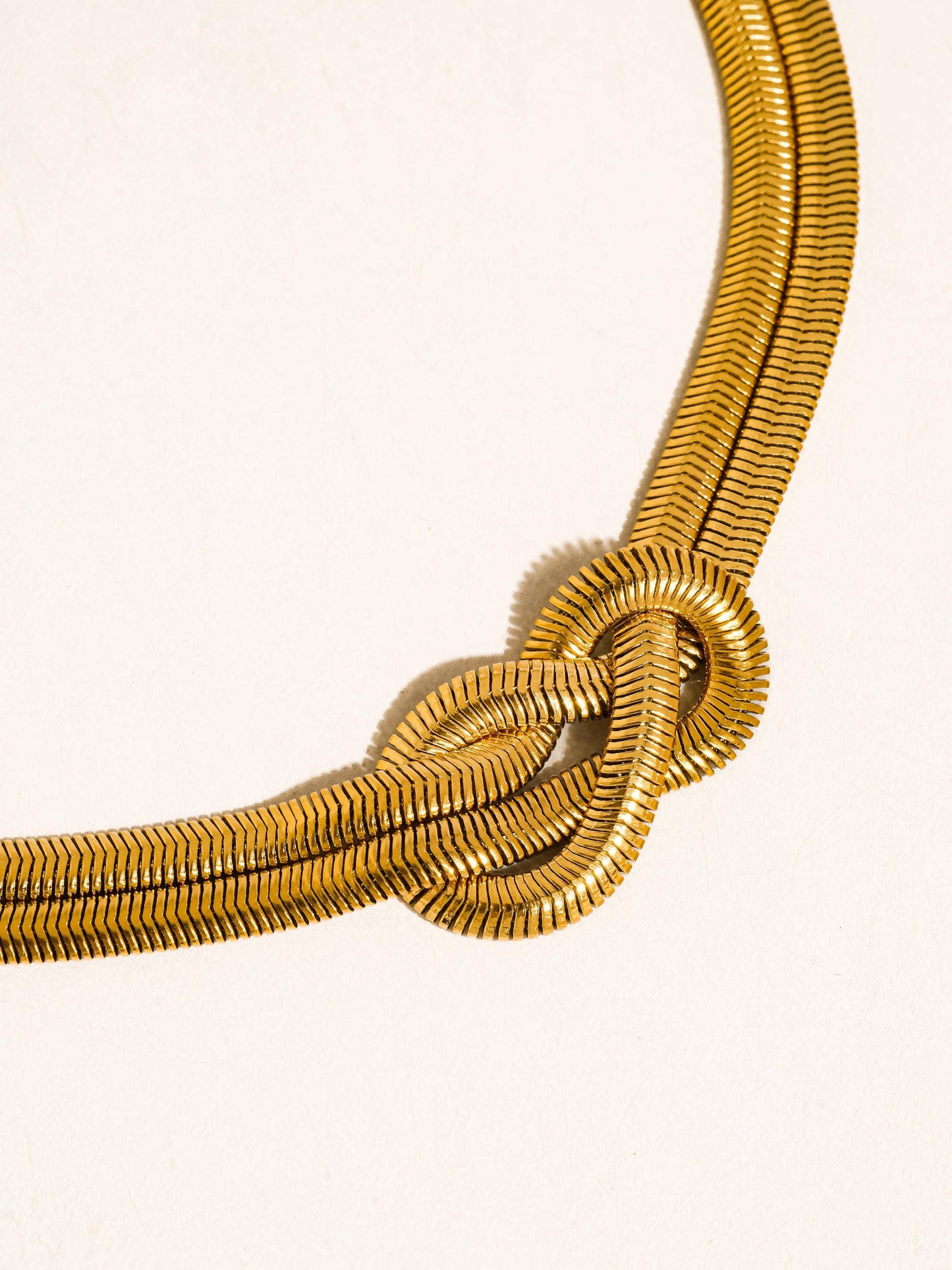Gold Non-Tarnish Statement Knot Necklace