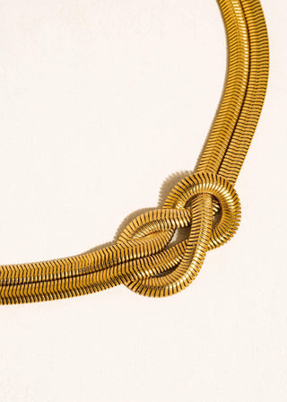 Gold Non - Tarnish Statement Knot Necklace - Verte Boutique