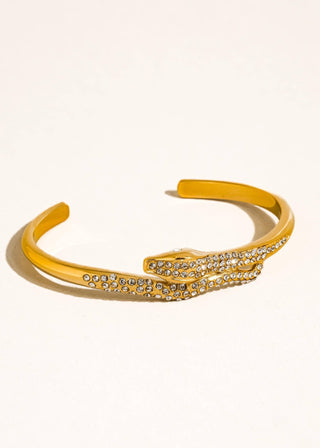 Estiva 18K Gold Serpent Bracelet – Non - Tarnish CZ Snake Bangle - Verte Boutique