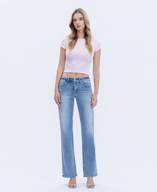 Mid Rise Slim Wide Jeans