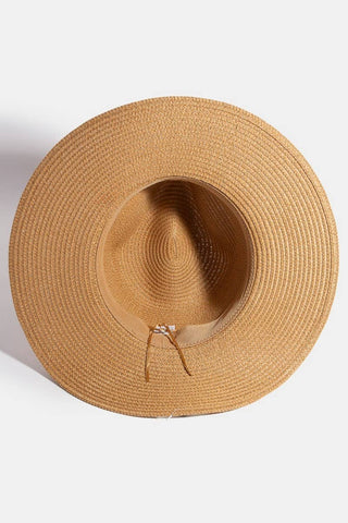 Braided Shell And Tassels Strap Straw Sun Hat - Verte Boutique