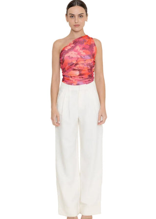 Abstract Floral One Shoulder Bodysuit - Verte Boutique