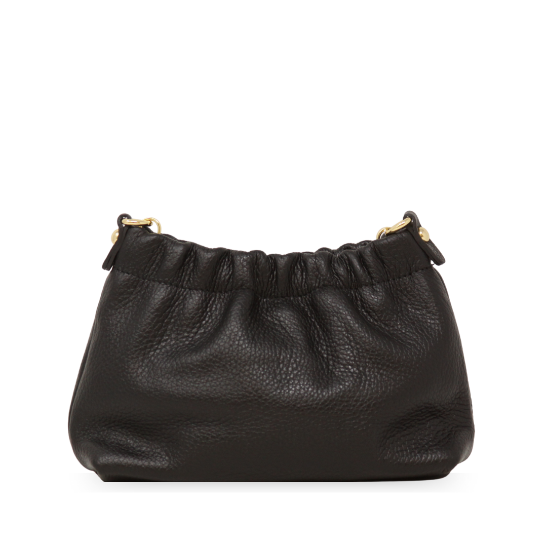 Italian Leather Ruched Clutch