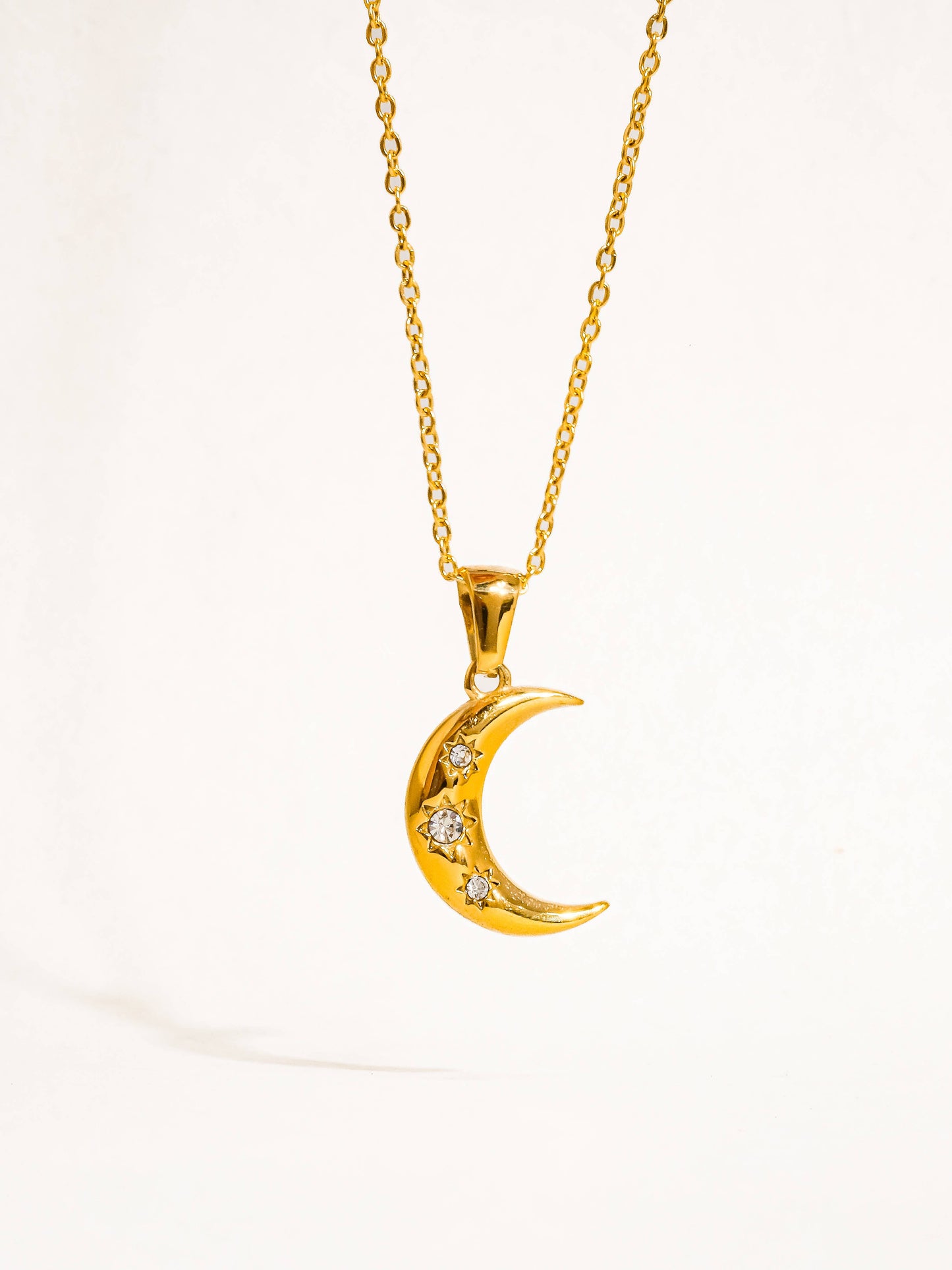 Half Moon CZ Necklace
