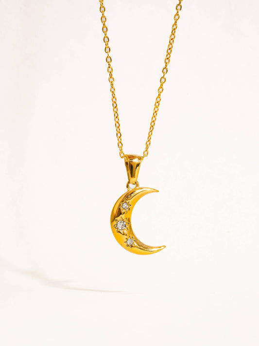 Half Moon CZ Necklace