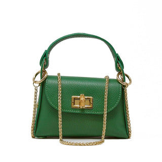 Mini Italian Leather Crossbody Bag with Bamboo Clasp - Verte Boutique