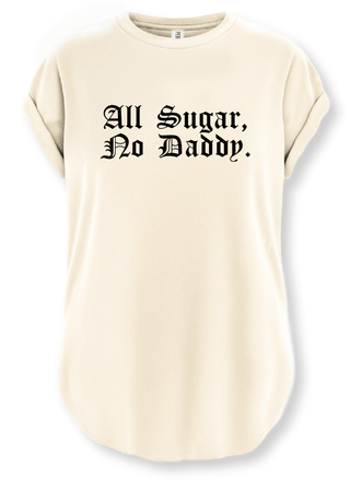 All Sugar, No Daddy Side Slit Graphic Tee - Verte Boutique