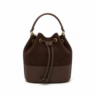 Italian Leather & Suede Bucket Bag - Verte Boutique