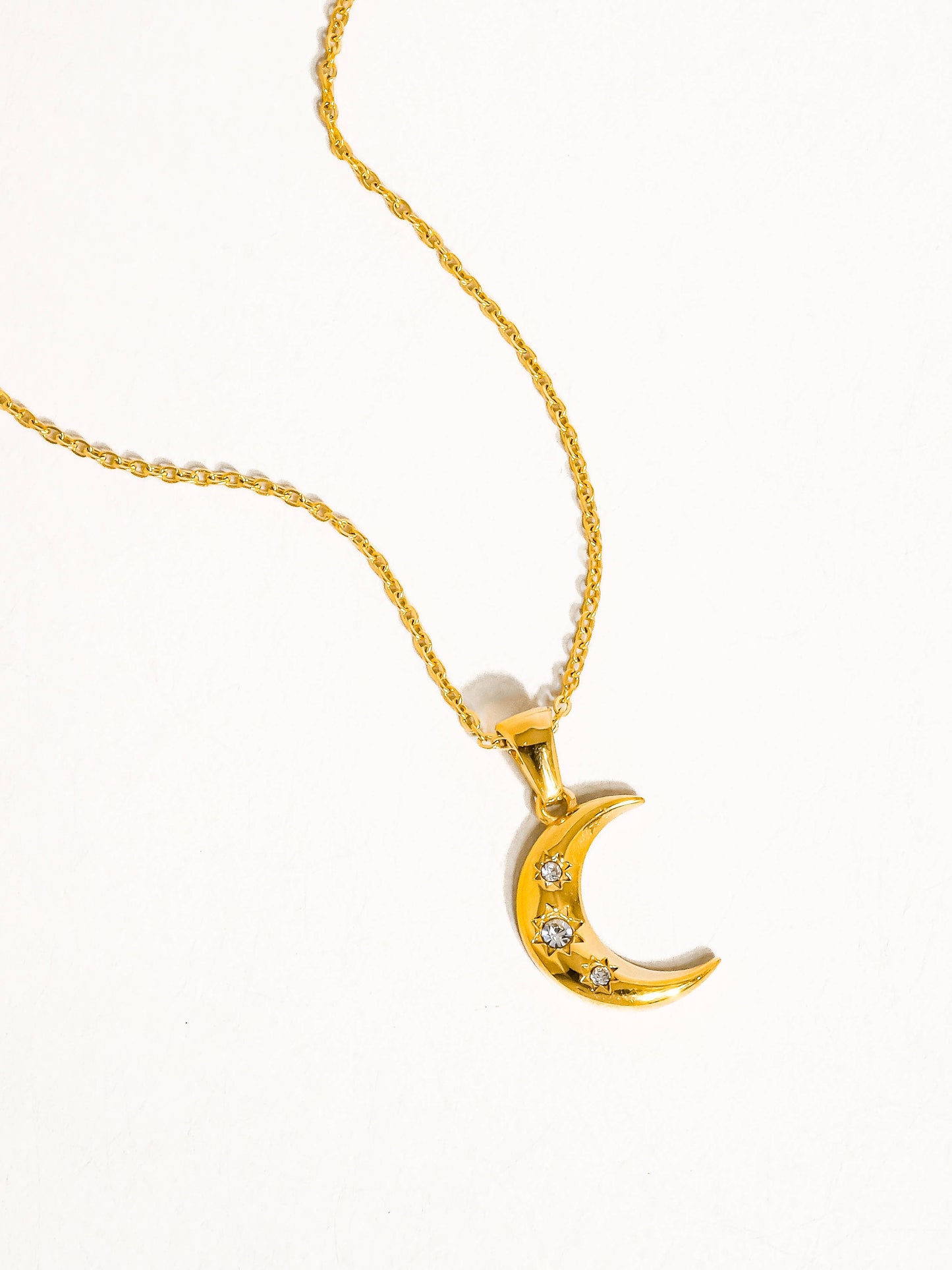 Half Moon CZ Necklace