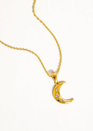 Half Moon CZ Necklace - Verte Boutique