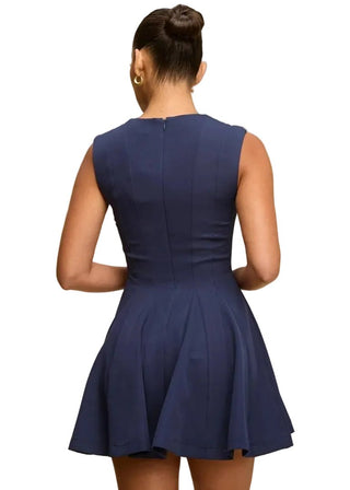 Rose Button Fit & Flare Mini Dress - Verte Boutique