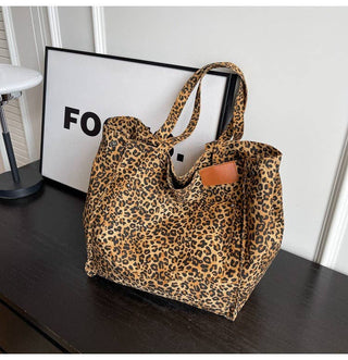 Leopard Print Oversized Tote Bag - Verte Boutique