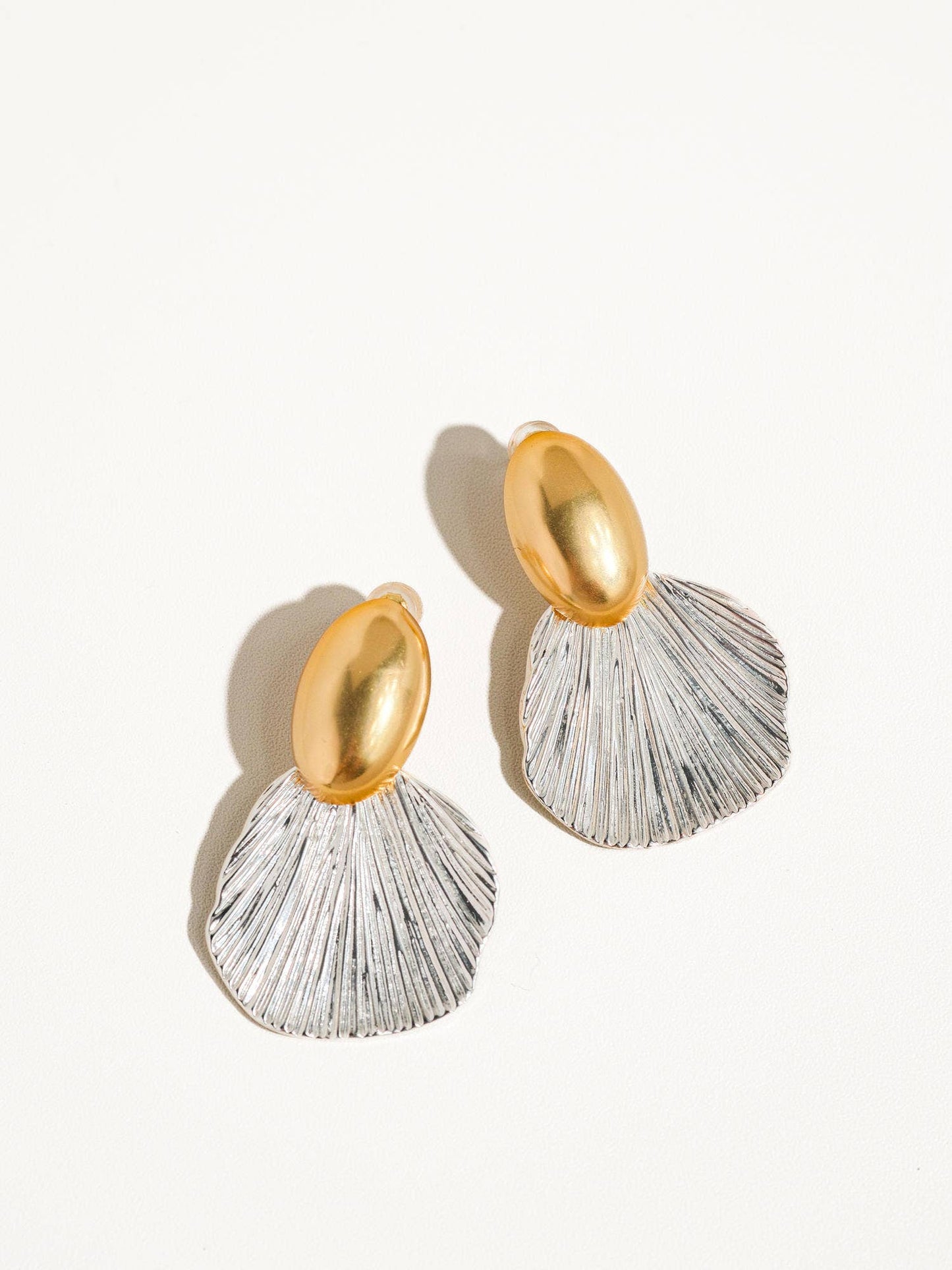 Vintage Gold Dipped Shell Earrings