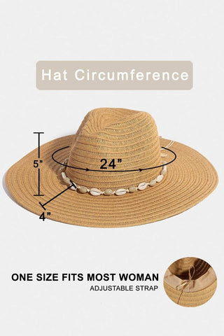 Sea Shell Floppy Straw Hat - Verte Boutique