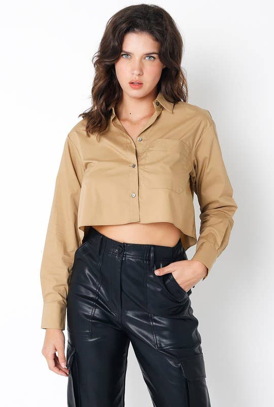 Crop Button Up Shirt
