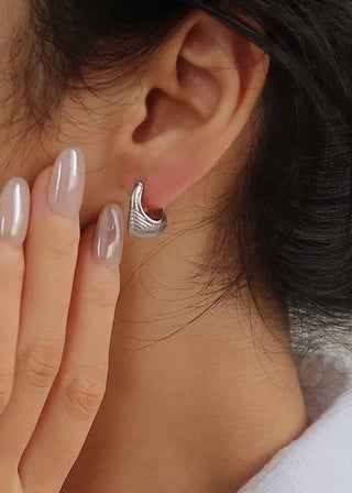 Gold & Silver Non - Tarnish Textured Hoop Earrings - Verte Boutique