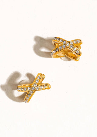 Gold Non - Tarnish X CZ Ear Cuff - Verte Boutique