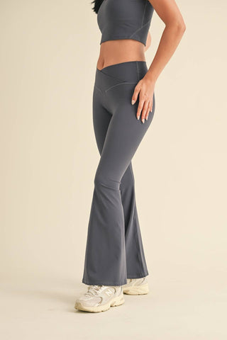 High Waist Crossover Flare Legging - Verte Boutique