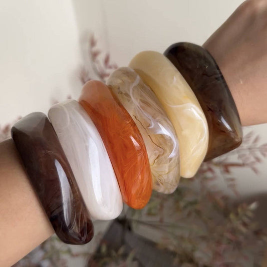 Acrylic Resin Bangle Bracelets