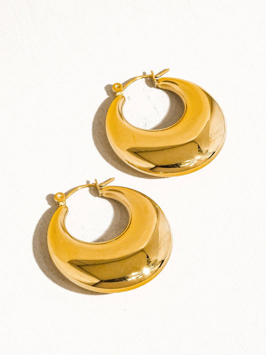 Round Gold Hoop Earring