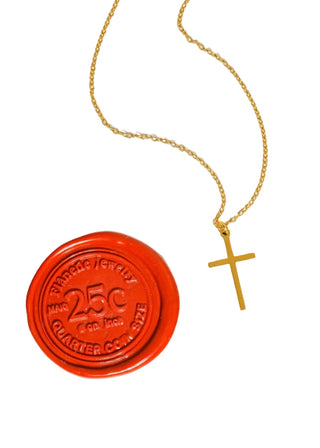 Gold Non - Tarnish Small Cross Necklace - Verte Boutique