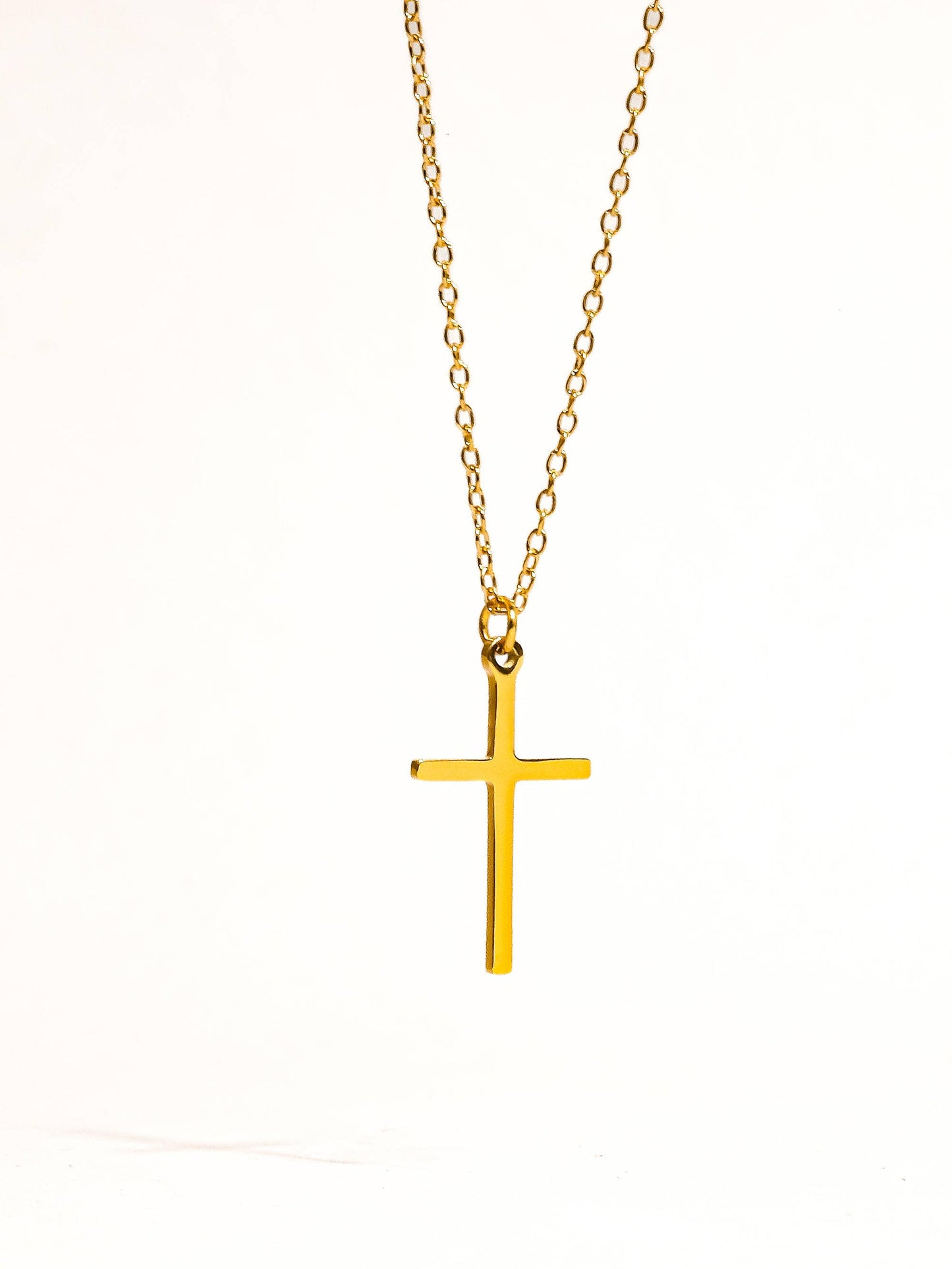 Gold Non-Tarnish Small Cross Necklace