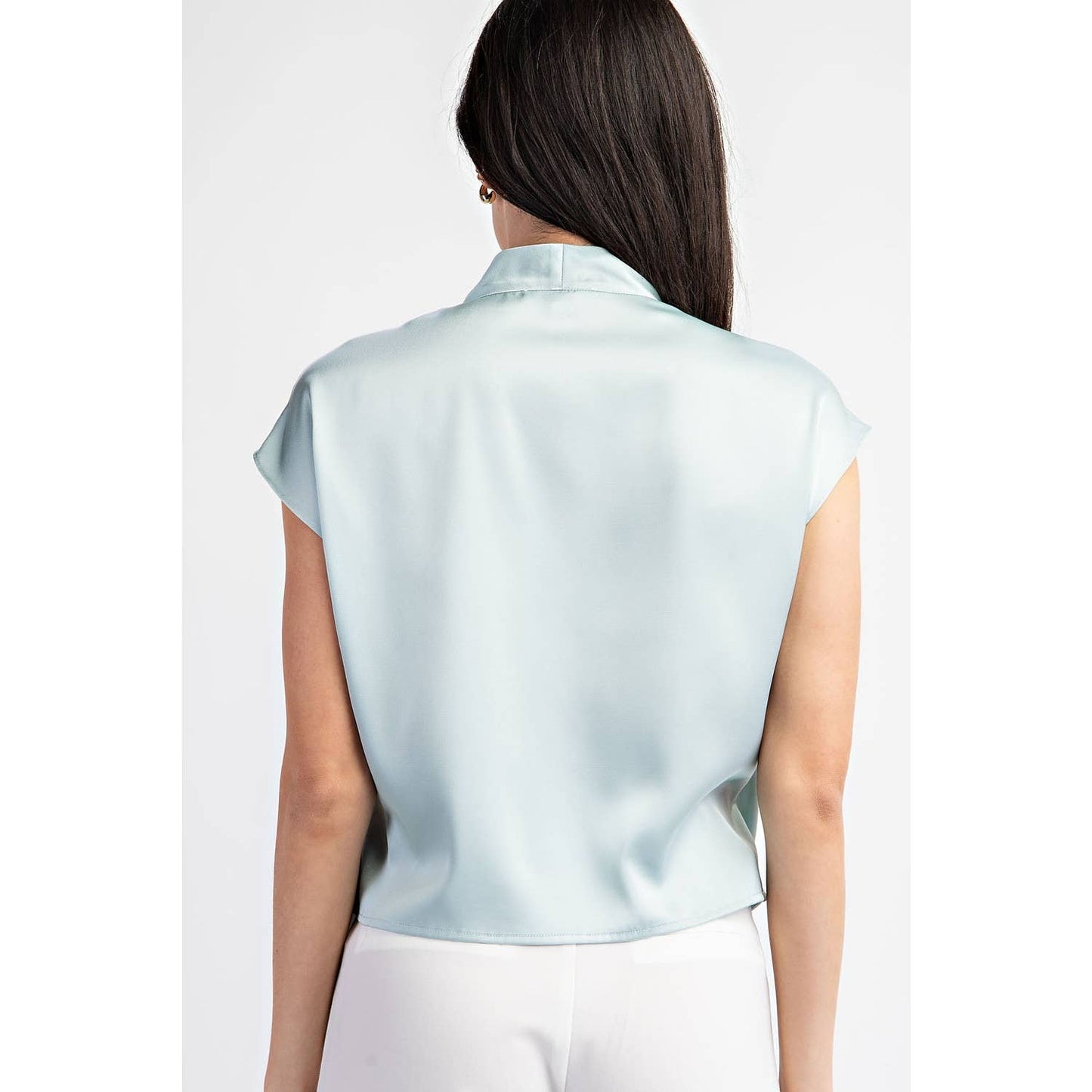 Sleeveless Satin Blouse