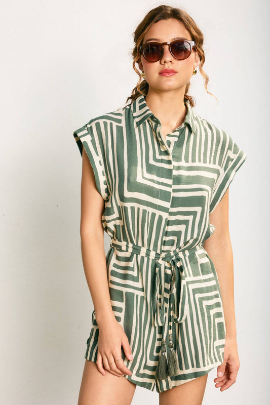 Wander Button Down Romper