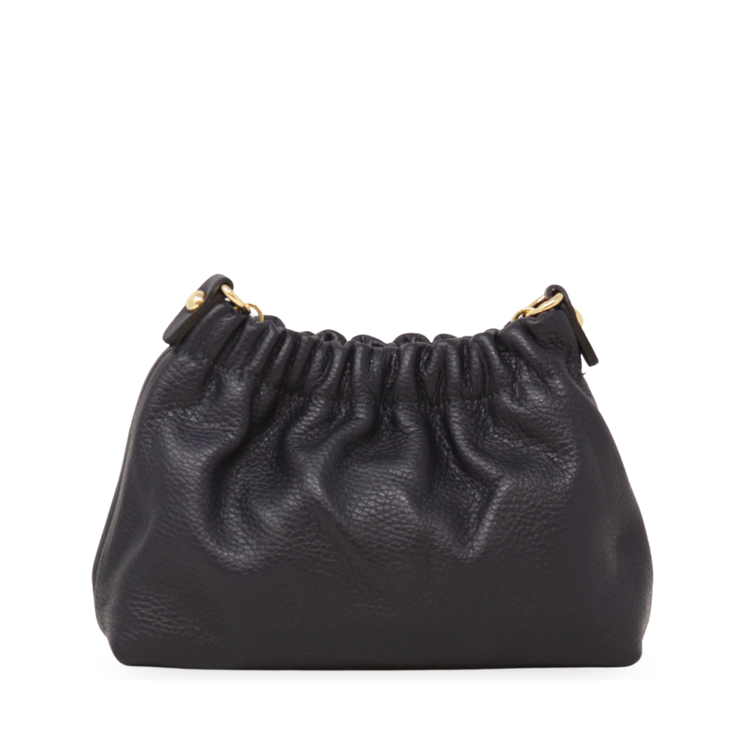 Italian Leather Ruched Clutch