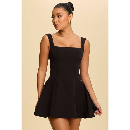 Square Neck Fit and Flare Mini Dress