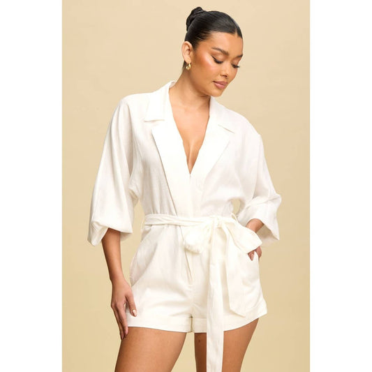Linen Dolman Sleeve Romper