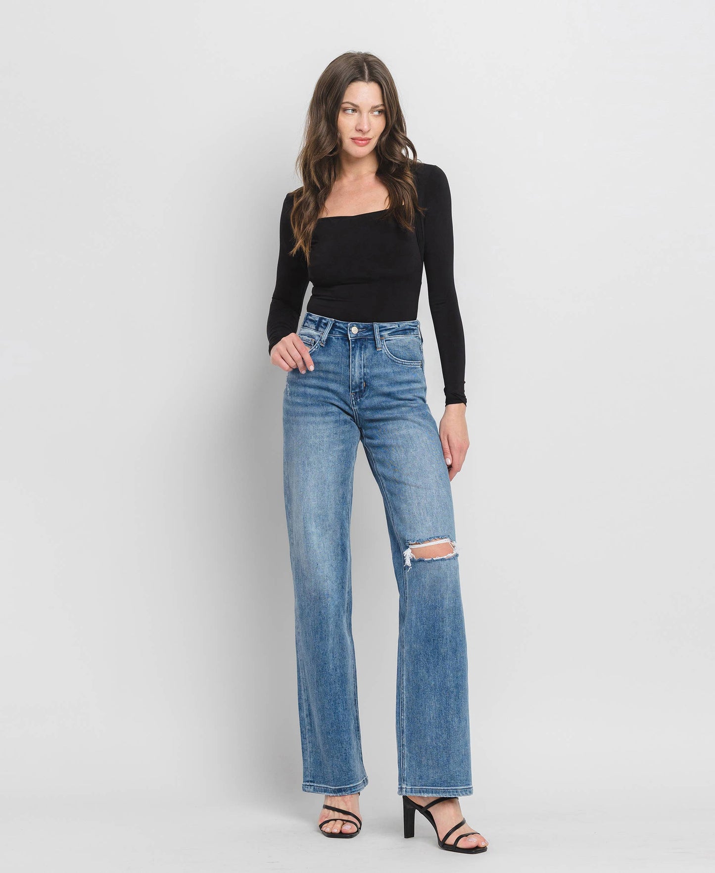 90's Vintage Super High Rise Flare Jeans