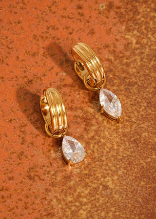 Teardrop CZ Mismatch Earrings - Verte Boutique