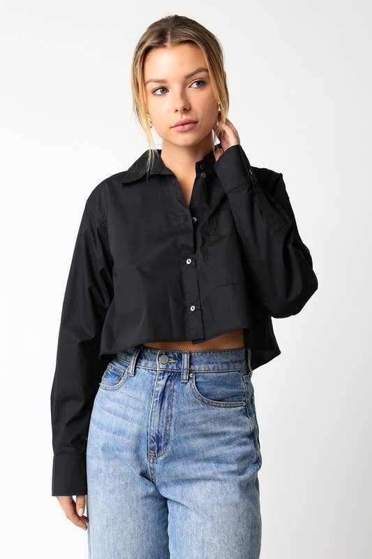Crop Button Up Shirt