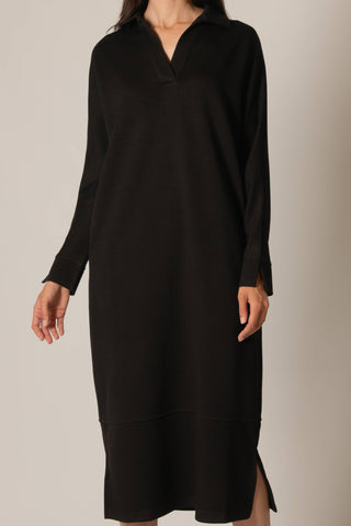 Butter Modal Collared Long Sleeve Dress - Verte Boutique
