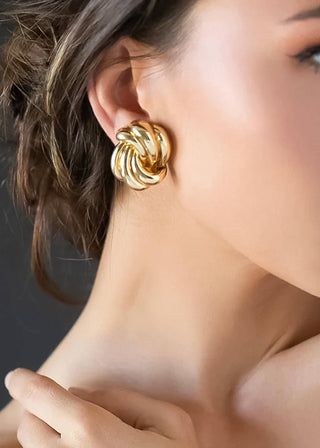 Wavy Rectangular Studs - Verte Boutique