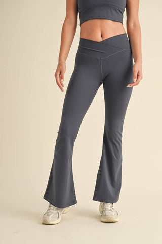 High Waist Crossover Flare Legging - Verte Boutique