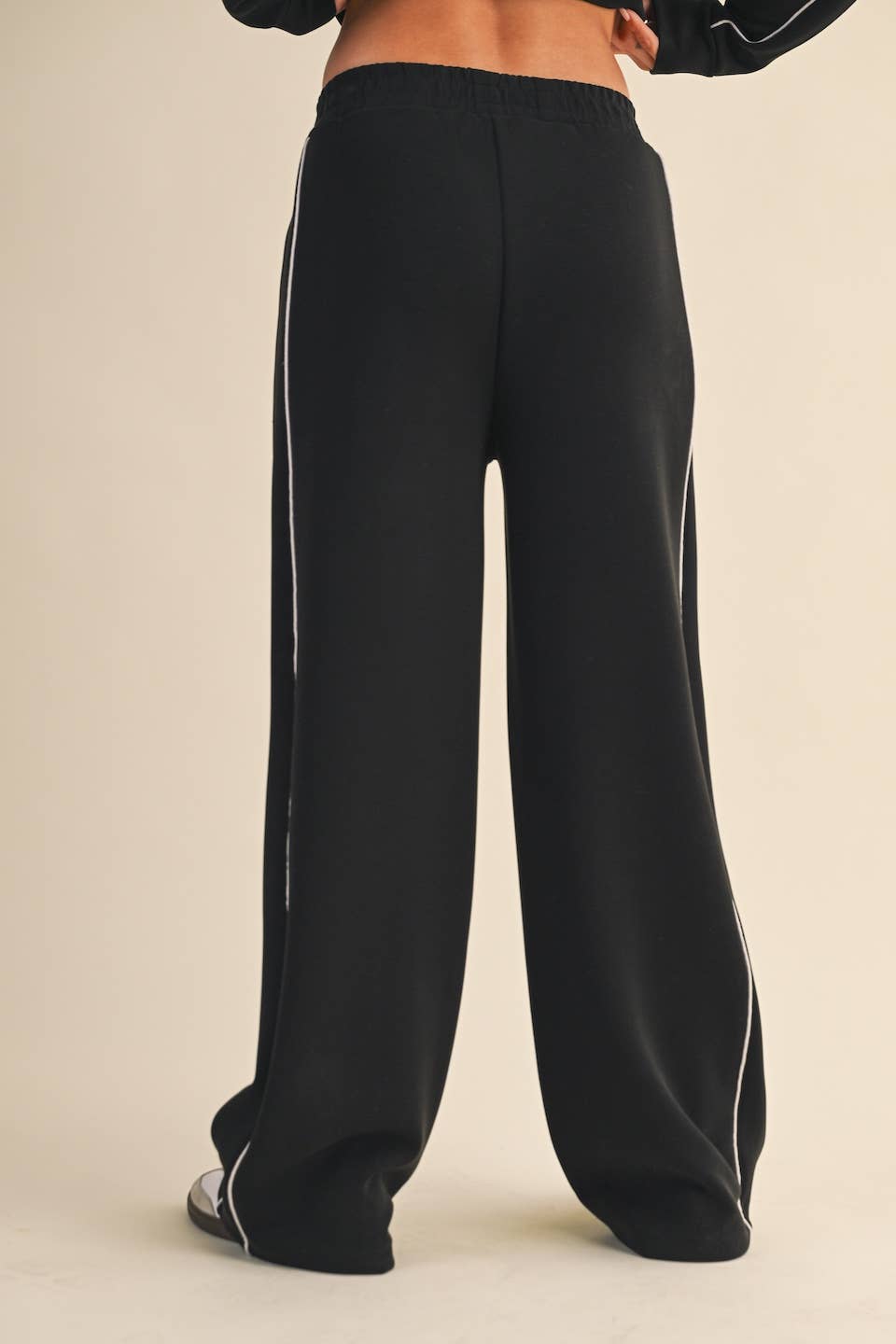 Super Soft Air Scuba Wide Leg Pants with Side Piping