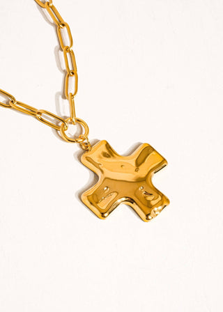 18K Gold Plated Square Cross Necklace | Waterproof Stainless Steel - Verte Boutique