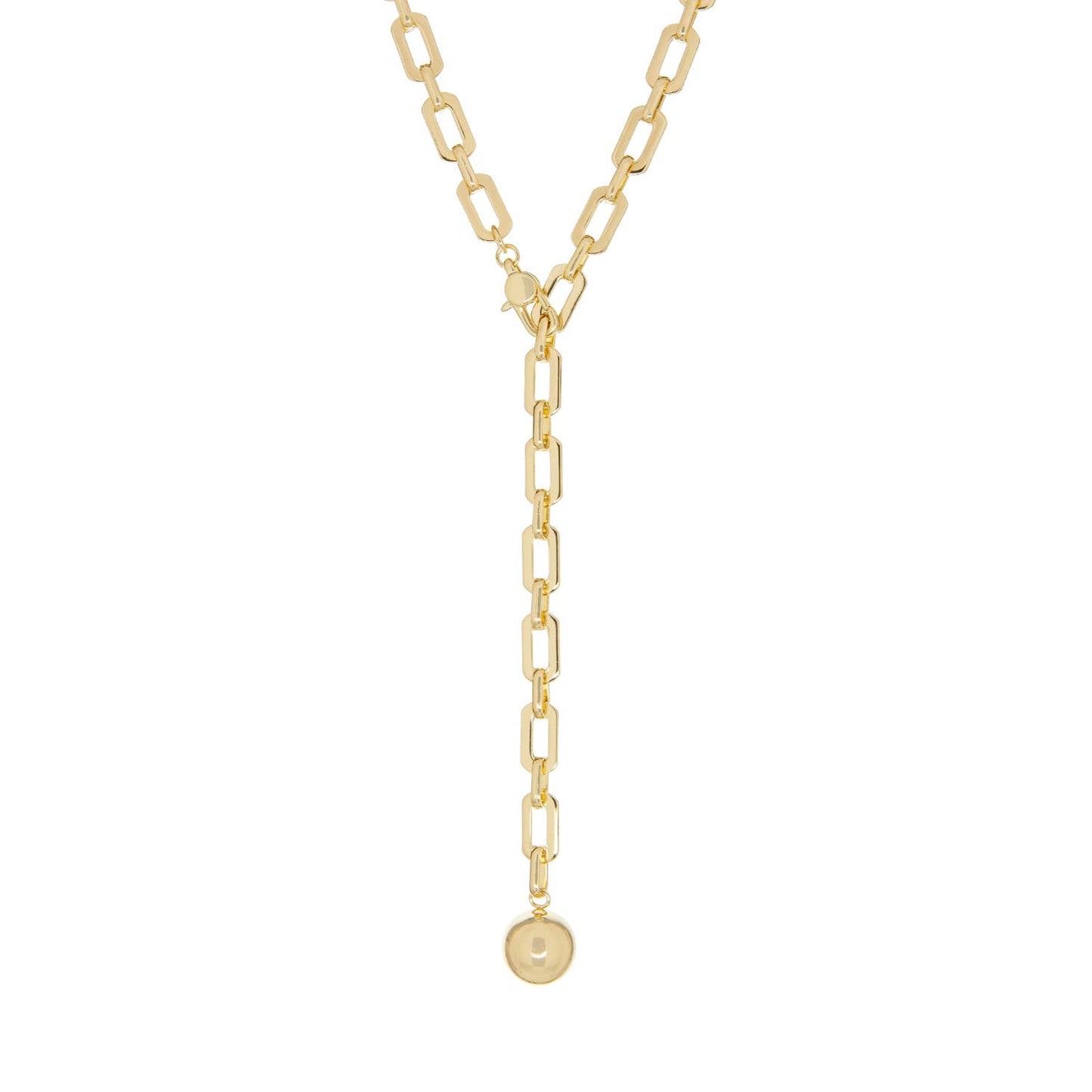 Ball drop lariat necklace
