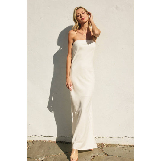 Strapless Bias Cut Maxi Dress