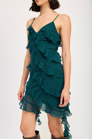 Asymmetrical Ruffle Mini Dress - Verte Boutique