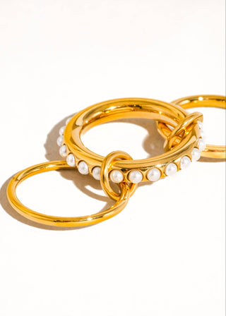 Multi Stack Pearl Band Ring - Verte Boutique