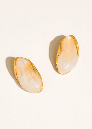 Aurelia 18K Gold Resin Drop Earrings – Non - Tarnish Statement Jewelry - Verte Boutique