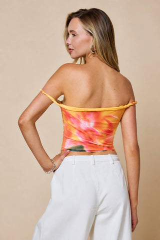 Twist One-Shoulder Asymmetrical Mesh Statement Top
